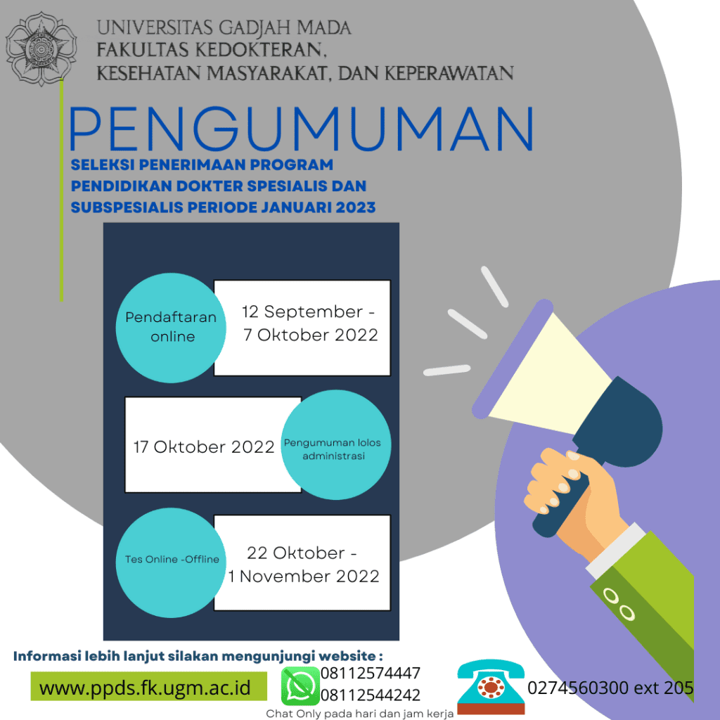 PENGUMUMAN SELEKSI PENERIMAAN PROGRAM DOKTER SPESIALIS DAN SUBSPESIALIS ...